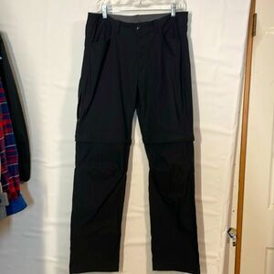 Eddie Bauer Convertible Tech Zip Off Pants Mens Size 34x32 Black Pockets